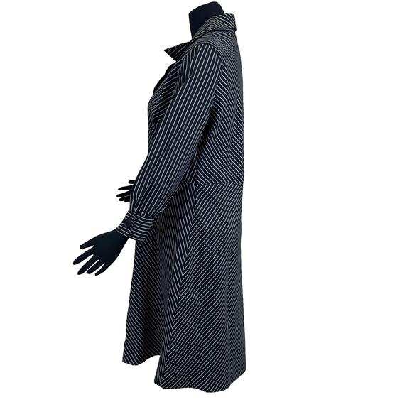 Vintage 1970s Jolie Femme Black & White Diagonal Stripe Dress – Size 46 - Picture 11 of 16